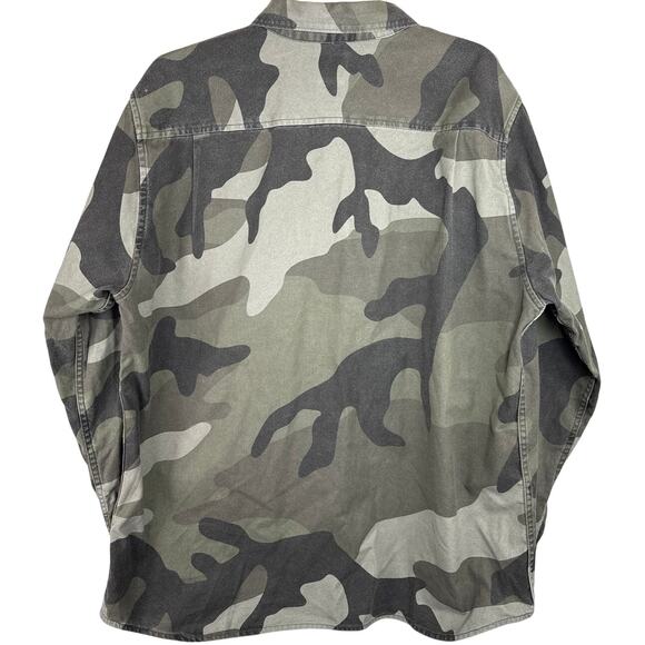 RVCA Panhandle Camo Cotton Flannel, Button Up Shirt, Men, XXL - Picture 2 of 8